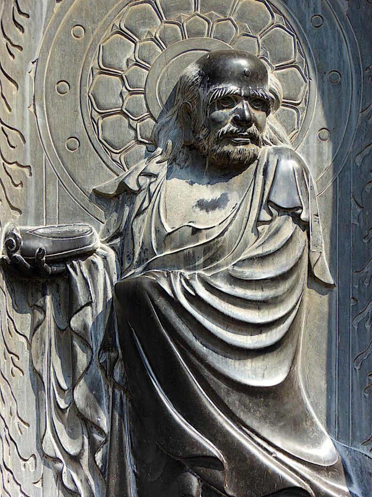 Buddha Weekly Bodhidharma founder of Chan a statue in Shaolin Temple Songshan Denfeng City Henan Province China Buddhism